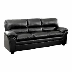 Wholesale 🎉 Domain Industries Inc. Lexicon Talon Faux Leather Sofa In Black ⭐
