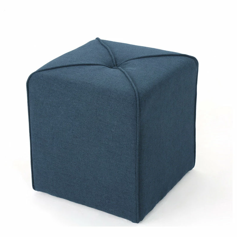 Discount 🎁 GDFStudio GDF Studio Tammy Fabric Square Ottoman, Navy Blue 🤩