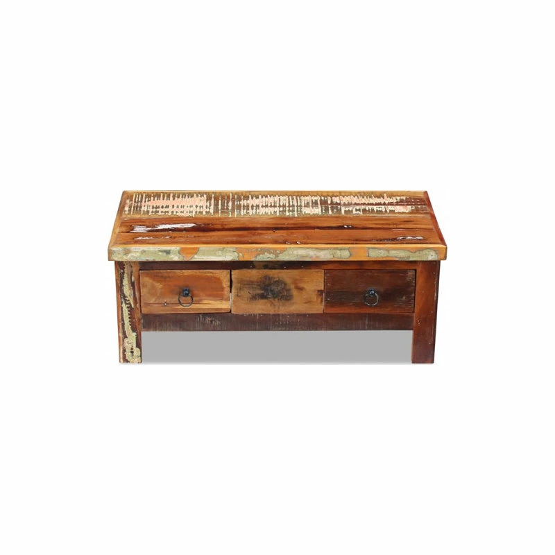 Best Pirce 🔔 Vida XL LLC Vidaxl Coffee Table Drawers Solid Reclaimed Wood 35.4"x17.7"x13.8" 🥰 - Image 6