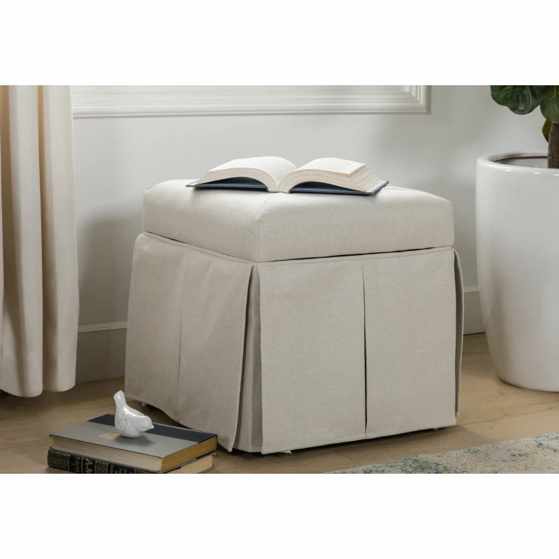 Top 10 🛒 Jennifer Taylor Home Stacy 👗 Skirted Storage Vanity Stool Ottoman, Sand Beige ✔️ - Image 6