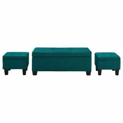 Deals ✔️ Picket House Everett 3-Pack Storage Ottoman, Teal 🌟