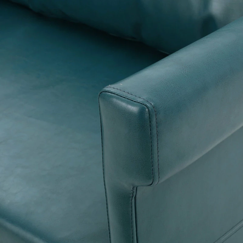 Wholesale 🌟 GDFStudio GDF Studio Harbison Leather Loveseat Settee, Teal 🤩 - Image 4