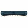 Outlet 🧨 Modway Engage L-Shaped Sectional Sofa, Azure 🤩
