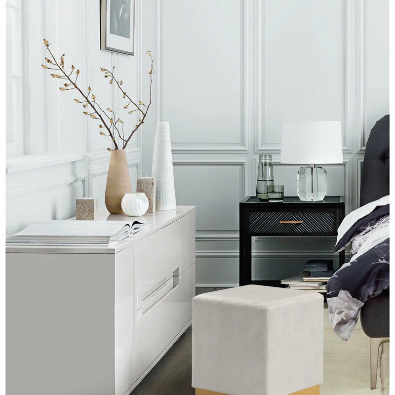 Best reviews of ๐ Meridian Furniture Jax Velvet Ottoman/Stool, Cream, Gold Base ๐คฉ - Image 2