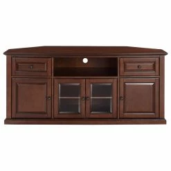 Budget 🧨 Crosley 60" Corner TV Stand, Vintage Mahogany 🤩