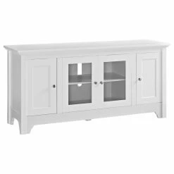 Flash Sale ⌛ Walker Edison 52" Wood TV Media Stand Storage Console, Wite ❤️