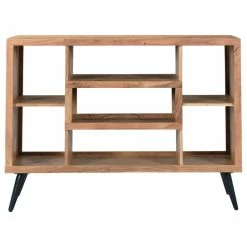 New 💯 Coast To Coast Imports, LLC Acacia Natural And Black Powder 🧥 Coat Finish Bookcase ⭐