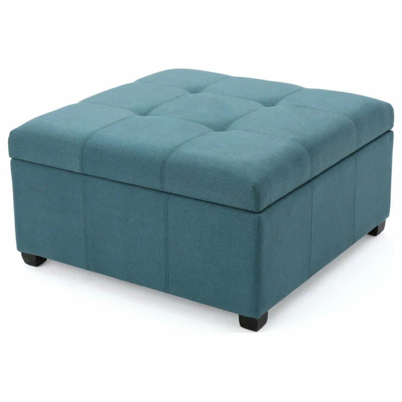 New 🛒 GDFStudio GDF Studio Carlyle Fabric Storage Ottoman, Dark Teal Fabric ✨