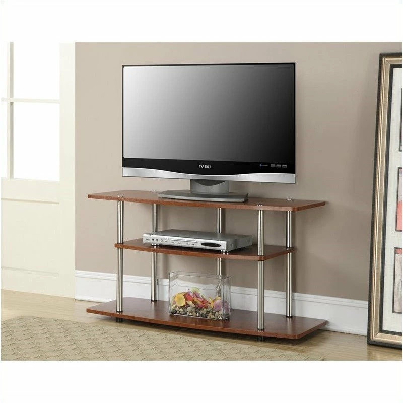 Deals ⭐ Convenience Concepts Designs2Go 3 Tier Wide TV Stand In Cherry Wood Finish ⭐ - Image 2