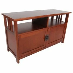 Best deal ⌛ Bolton Furniture, Inc. Mission TV Stand, Glass Doors, Cherry 🎁