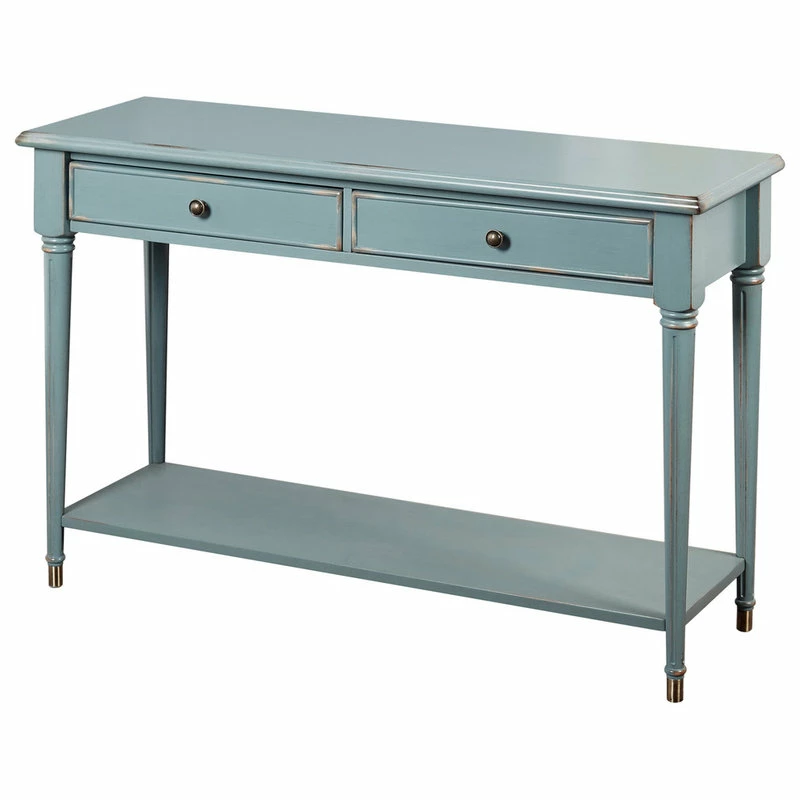 Cheapest 🔥 The Mezzanine Shoppe Emilia Sofa Table, Antique Blue With Distressed 🛒