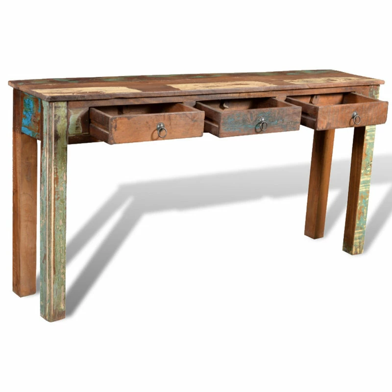 Best Sale 😍 Vida XL LLC VidaXL Console Table With 3 Drawers Reclaimed Wood Entryway Hall Furniture 💯 - Image 5