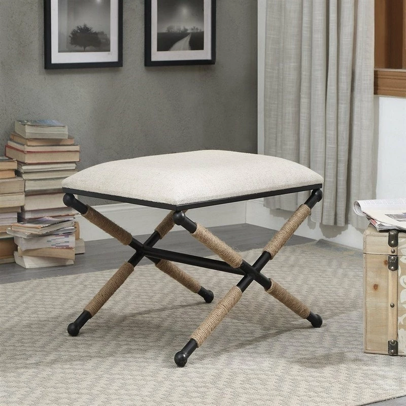 Promo ๐ฅ Linon Home Decor Products Linon Anna Campaign Metal Accent Stool In Black ๐ฅฐ - Image 2