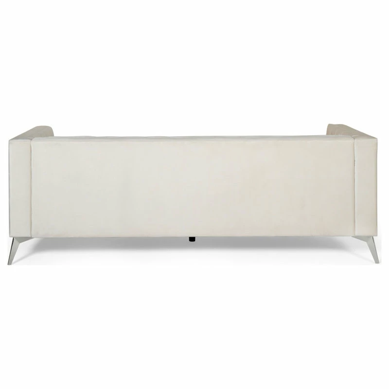 Best deal ๐ฅฐ GDFStudio Roxanne Tufted Velvet 3 Seat Sofa, Beige/Silver ๐ - Image 8