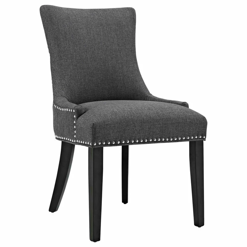 Deals 😉 LexMod Marquis Upholstered Fabric Dining Chair, Gray 🎉 - Image 10