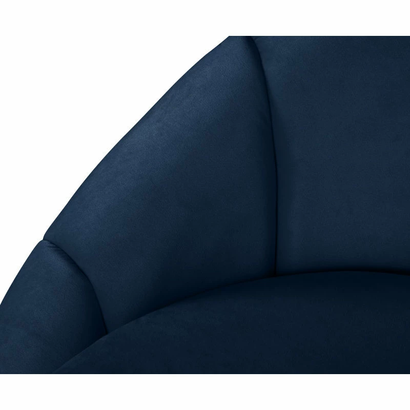 New โ Meridian Furniture Shelly Velvet Sofa With Brushed Gold Stainless Steel Base, Navy ๐ - Image 6