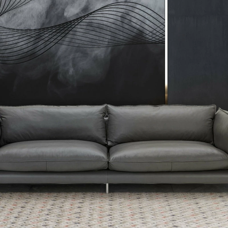 Outlet 🤩 Vig Furniture Inc. Divani Casa Harvest Modern Full Leather Sofa, Gray ✔️ - Image 3