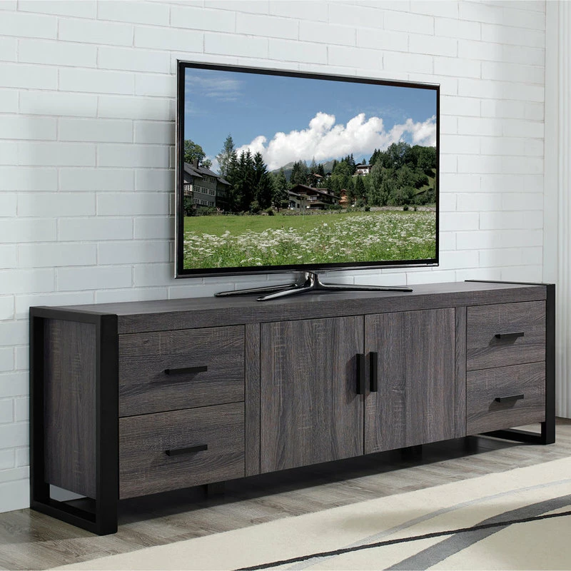 Coupon ๐ Walker Edison 70" Ash Gray Wood TV Stand Console, Charcoal ๐ฅ - Image 2