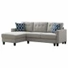 Best deal 🔥 Devion Furniture Linen Fabric Sectional Sofa In Light Gray ✨