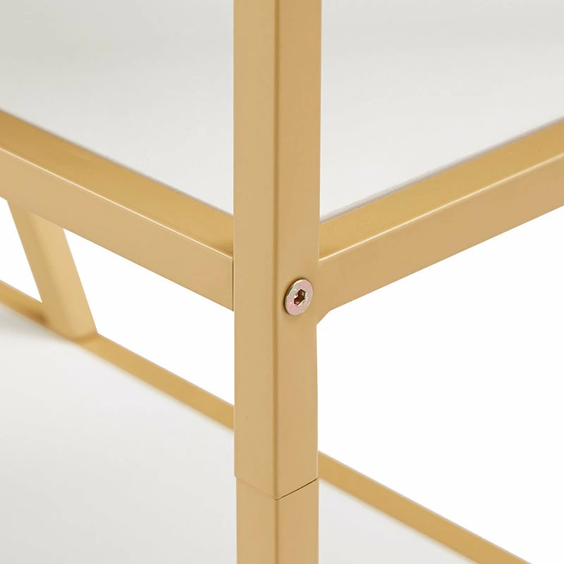 Deals 🤩 Inspire Q Marina Geometric Gold Finish Powder 🧥 Coat Metal Bookcase ⌛ - Image 5