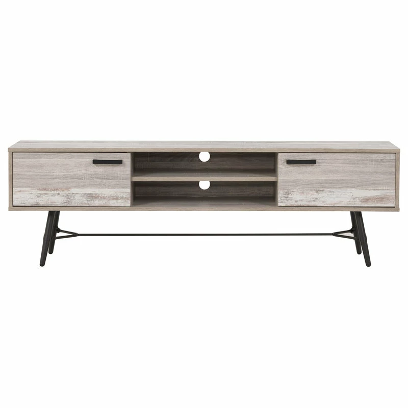 Best deal ๐ฅ CorLiving Distribution LLC CorLiving Aurora TV Bench, TVs Up To 85", Distressed Light Grey, White Duotone ๐