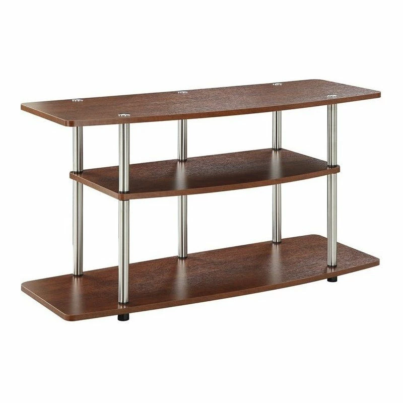 Deals ⭐ Convenience Concepts Designs2Go 3 Tier Wide TV Stand In Cherry Wood Finish ⭐