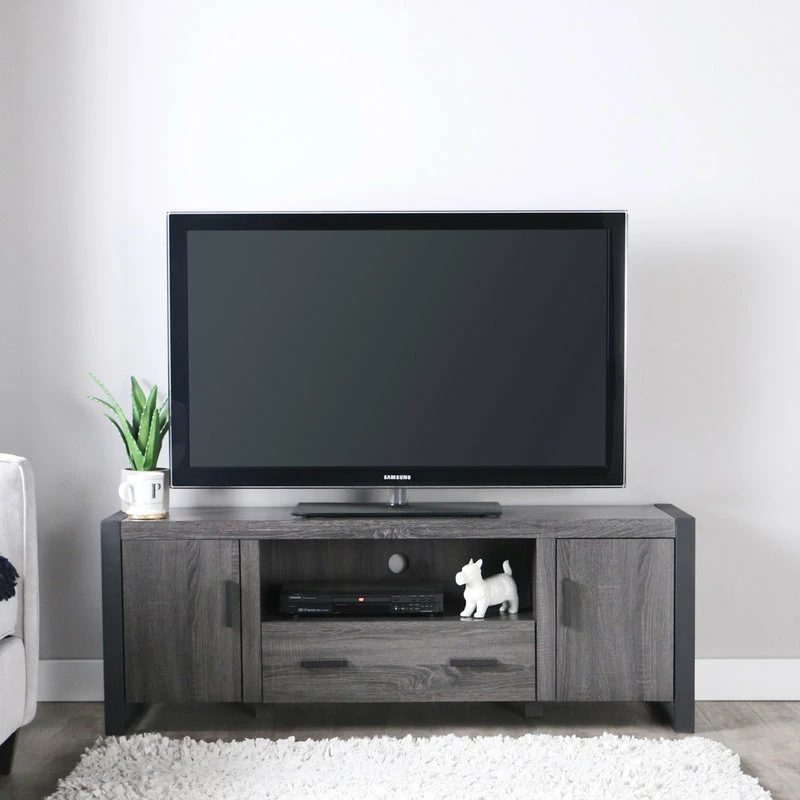 Promo โจ Walker Edison 60" Ash Gray Wood TV Stand Console, Charcoal ๐ - Image 2