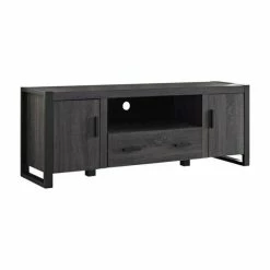 Promo ✨ Walker Edison 60" Ash Gray Wood TV Stand Console, Charcoal 😍