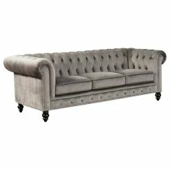 Outlet 😀 Abbyson Living Grand Chesterfield Sofa, Gray 🤩