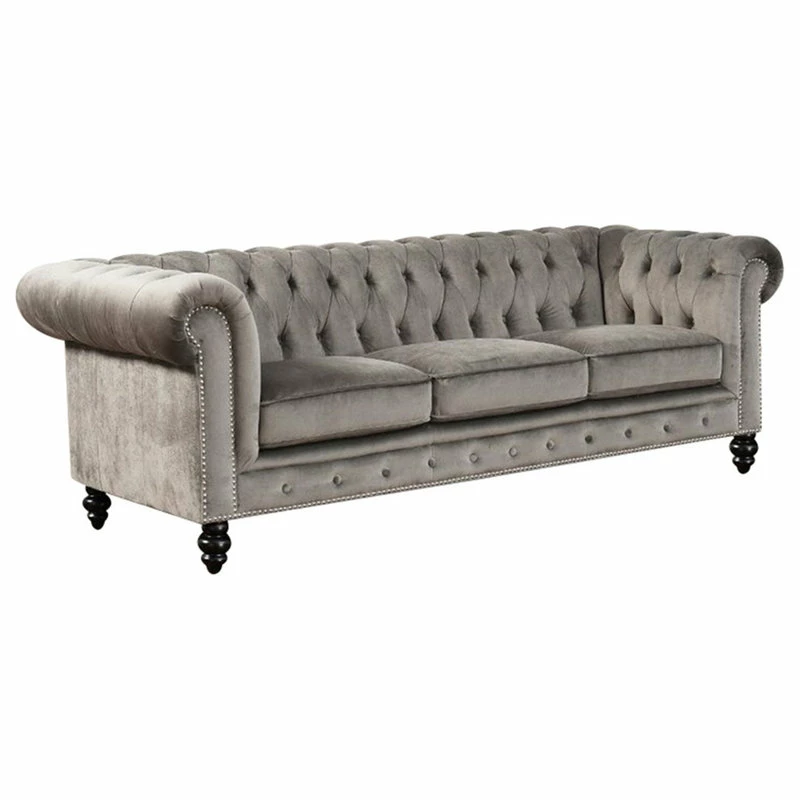 Outlet ๐ Abbyson Living Grand Chesterfield Sofa, Gray ๐คฉ
