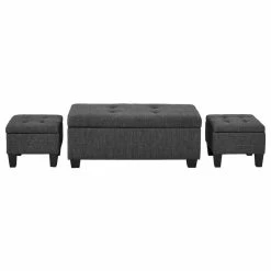 Brand new 👍 Picket House Everett 3-Pack Storage Ottoman, Charcoal 🛒