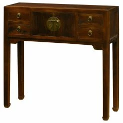 Hot Sale 🛒 China Furniture And Arts Mahogany Finish Elmwood Petite Chinese Mandarin Console 👍
