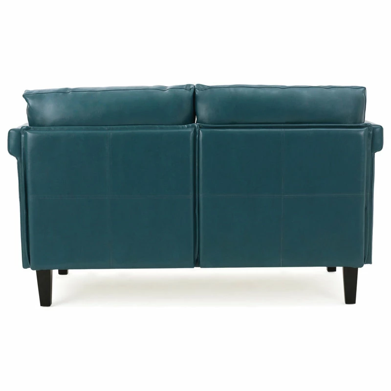 Wholesale 🌟 GDFStudio GDF Studio Harbison Leather Loveseat Settee, Teal 🤩 - Image 7
