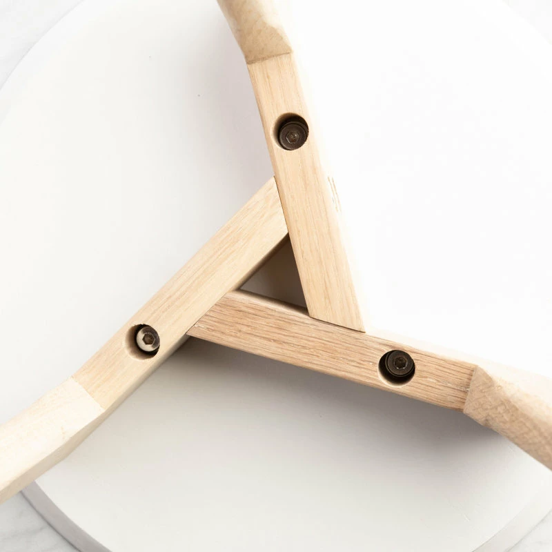 New โจ The Bianco Collection Cherie 15" Round Italian Carrara White Marble Side Table With Oak Legs ๐ - Image 3