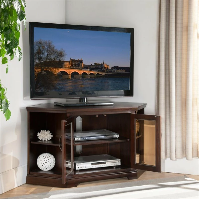 New ๐ Leick Home Leick Riley Holliday 46" Corner TV Stand In Chocolate Cherry ๐ - Image 4