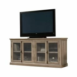 Hot Sale 🧨 Sauder Barrister Lane Engineered Wood Storage Credenza In Salt Oak 🌟