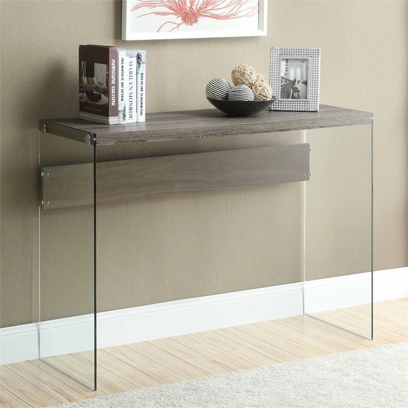 Buy โญ Monarch Glass Console Table In Dark Taupe ๐ - Image 2
