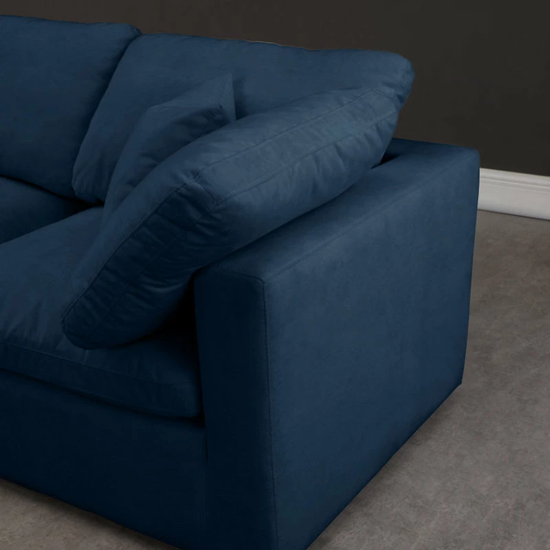 Coupon 🌟 Meridian Furniture Plush Cloud-Like Comfort Modular 4-Seat Sectional And Ottoman, Navy, Seating 😀 - Image 8