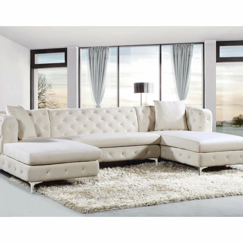 Flash Sale 😉 Meridian Furniture Gail Velvet 3-Piece Sectional, Cream 😍 - Image 2