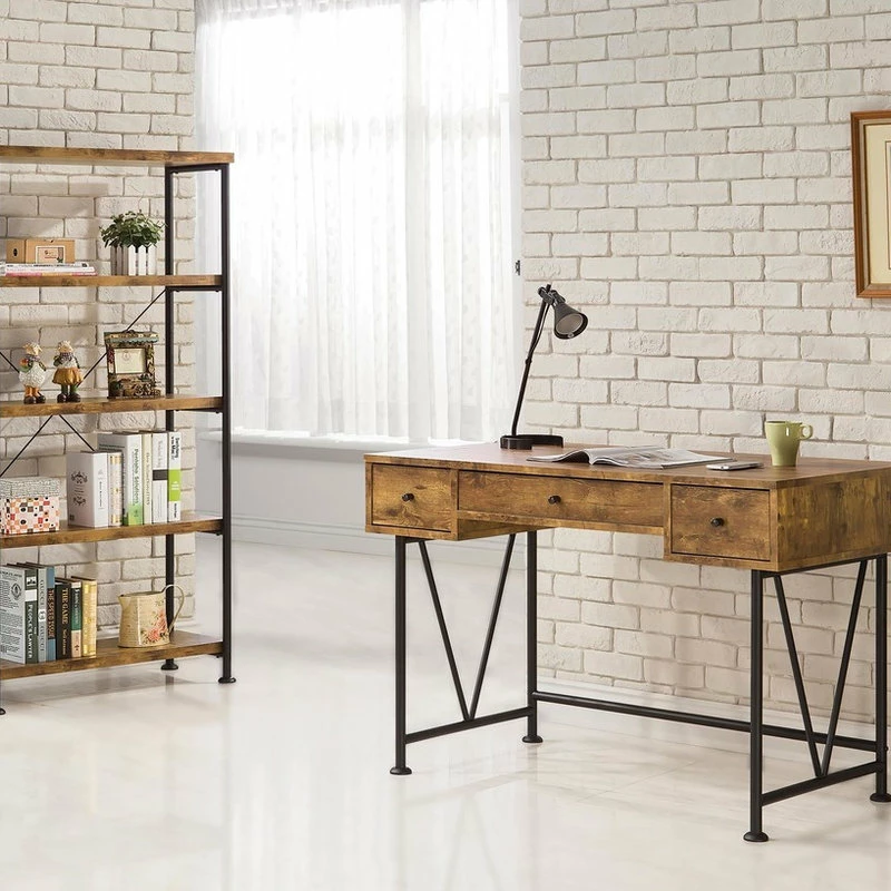 Coupon ๐ Home Furnishings Analiese Industrial Style 4 Shelf Bookcase, Antique Nutmeg ๐ฅฐ - Image 3