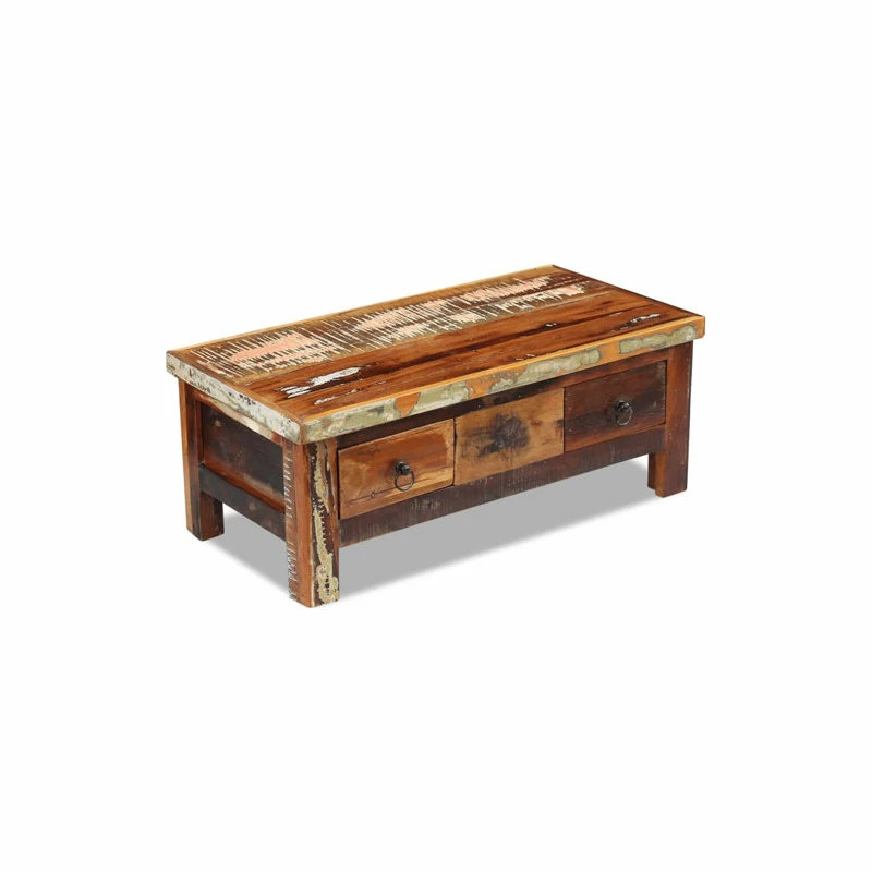 Best Pirce 🔔 Vida XL LLC Vidaxl Coffee Table Drawers Solid Reclaimed Wood 35.4"x17.7"x13.8" 🥰 - Image 5