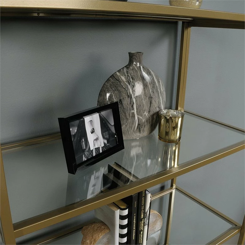 Wholesale 💯 Home Square 2 Piece Bookcase Set In Satin Gold 🔥 - Image 4