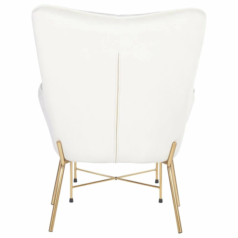 Flash Sale ๐งจ LumiSource Izzy Contemporary Lounge Chair/Ottoman Set, Gold Metal/Cream Velvet Fabric ๐ - Image 3