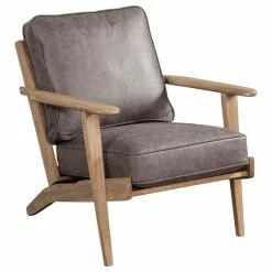 Outlet 🎁 Alpine Furniture, Inc Alpine Furniture Artica Wood Lounge Chair In Gray 🎉