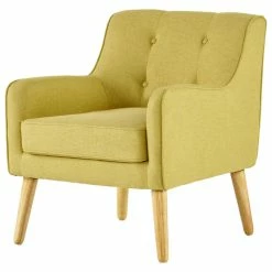 Wholesale 🥰 GDFStudio GDF Studio Fontinella Mid-Century Modern Fabric Tufted Arm Chair, Verdure Yellow, Single 😉