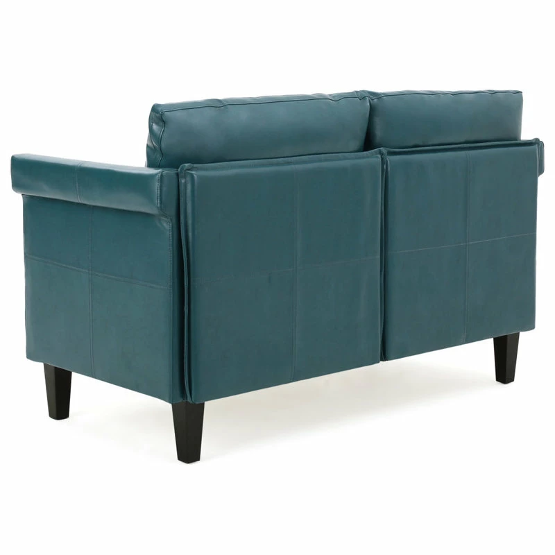 Wholesale 🌟 GDFStudio GDF Studio Harbison Leather Loveseat Settee, Teal 🤩 - Image 6