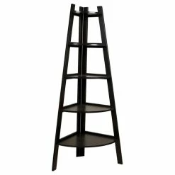 Hot Sale 🔔 Danya B 5 Tier Corner Ladder Display Bookshelf, Espresso 🔥