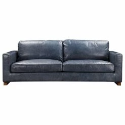 Coupon 👍 Moe's Home Collection Nikoly Contemporary Leather Sofa In Blue ✨