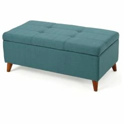 Brand new 👍 GDFStudio GDF Studio Etoney Fabric Storage Ottoman, Teal 😍