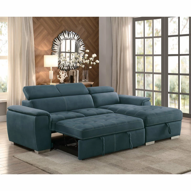 Brand new 💯 Lexicon Home Elenor 2-Piece Set Sectional Sofa With Pull-Out Bed And Storage, Blue 😀 - Image 5